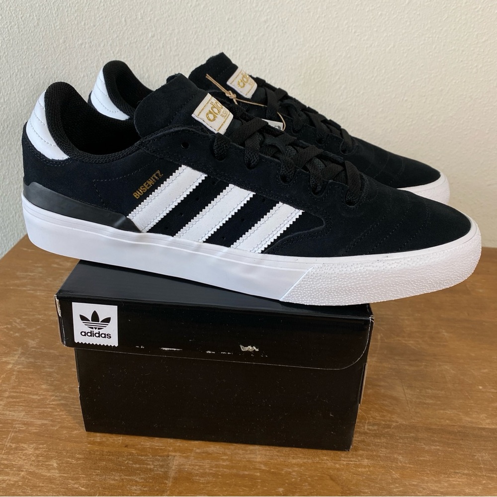 Adidas Busenitz Vulc II Black Suede White Skateboarding Shoe - Size 11.5